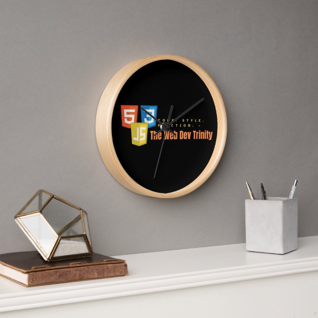 Reloj La Trinidad del desarrollador web: código, estilo, (Oficina)