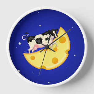 Reloj La Vaca Saltó Sobre El Ritmo De Nursery De La Luna