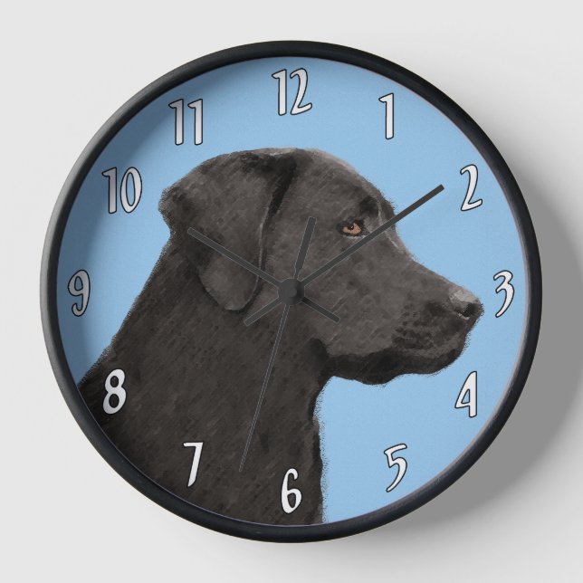 Reloj Labrador recuperador pintura negra original de per (Anverso)