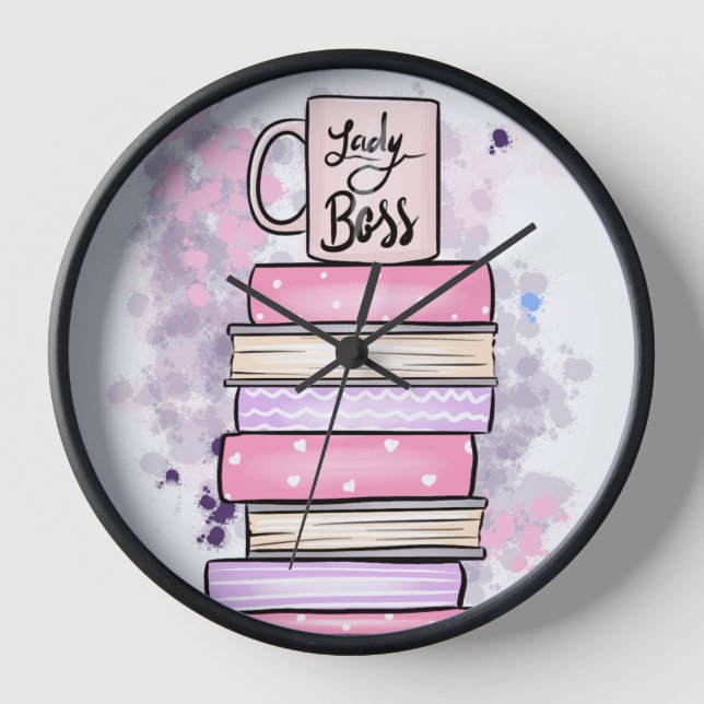 Reloj Lady Boss Books y Mug (Anverso)