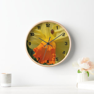 Reloj Ladybug en amarillo Daffodil Floral