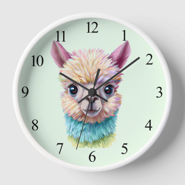 Reloj Lama del bebé colorido (Anverso)