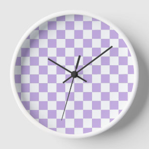 Reloj Lavanda a cuadros y blanco