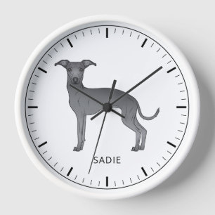 Reloj Lebrel italiano azul con texto personalizado