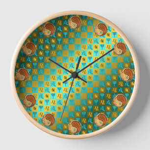 Reloj Leo & Perro de Madera