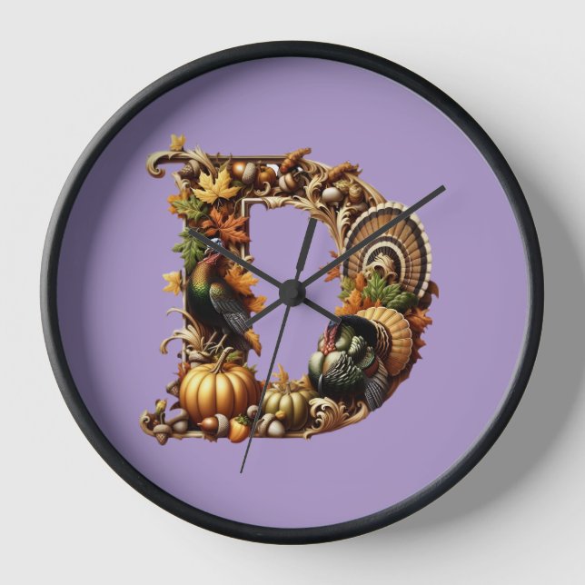 Reloj Letter D Thanksgiving style gift  (Anverso)