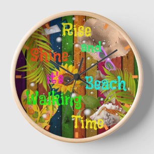 Reloj Levántate y Brilla Playa Tropical Verano Sol Diver