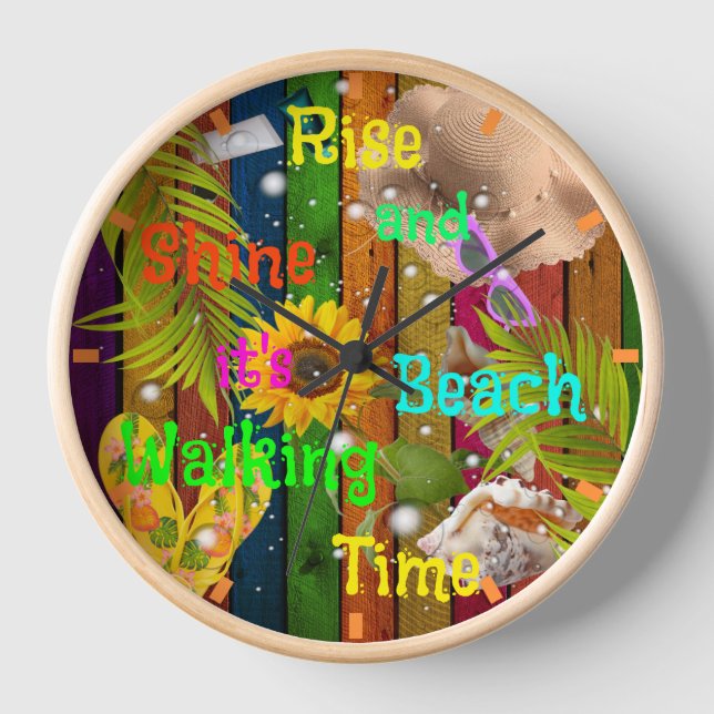 Reloj Levántate y Brilla Playa Tropical Verano Sol Diver (Anverso)