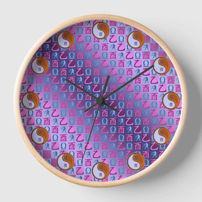Reloj Libra y Gallo de Madera (Anverso)