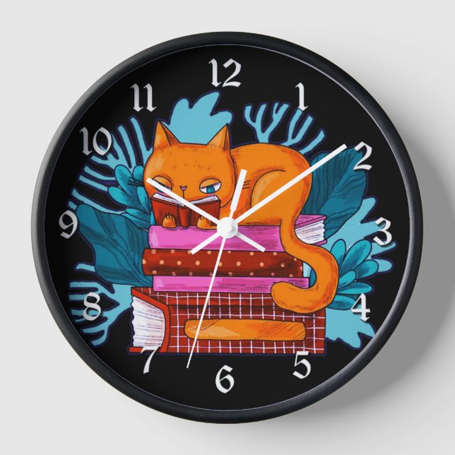 Reloj Libros aprobados para gatos (Anverso)