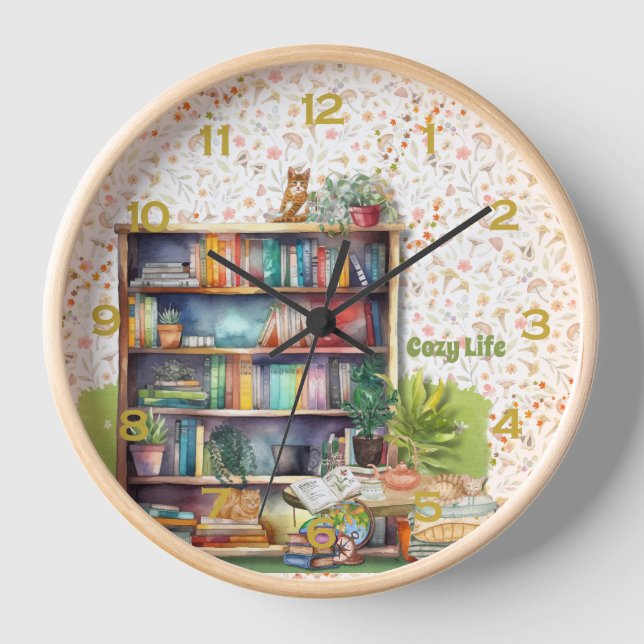 Reloj Libros y amantes de los gatos hipotecan la jubilac (Anverso)