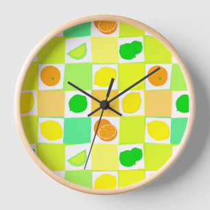 Reloj Limones, Limas Naranjas con Patrón de Rodajas Coci