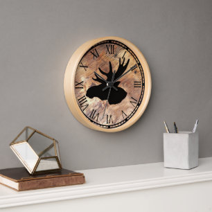 Reloj linda cabeza de moho rústico