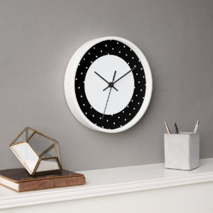 Reloj Lindo borde exterior negro con lunares modernos so