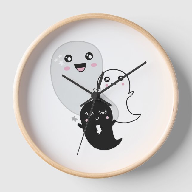 Reloj lindos fantasmas halloween kawaii (Anverso)