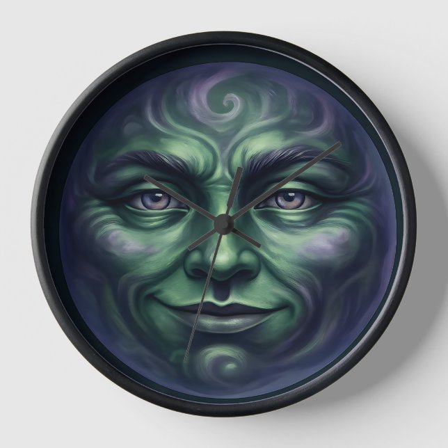 Reloj Llamada pared de fantasía gótica lunar elemental v (Anverso)