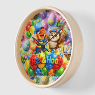 Reloj Llamar aventura de Pascua colorido dibujo animado 