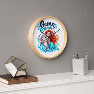 Reloj Llavero con diseño de delfín y amigos de la sirena