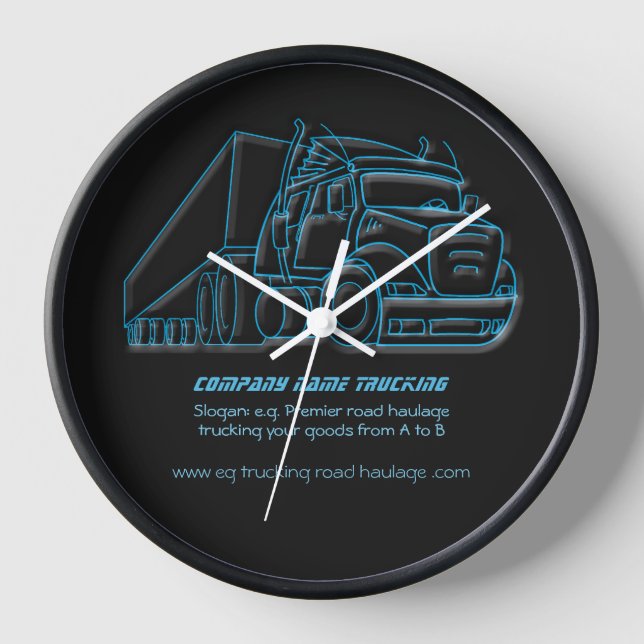 Reloj Logo azul de Road Haulage Semi-Truck (Anverso)
