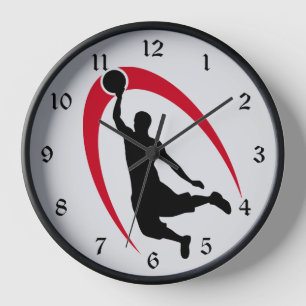 Reloj Logo de Black Red Basketball