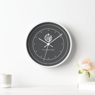 Reloj Logotipo Blanco gris personalizado