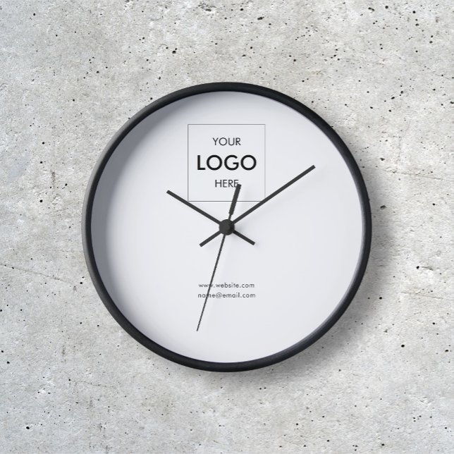 Reloj Logotipo comercial Blanco mínimo simple (Subido por el creador)