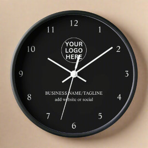 Reloj Logotipo comercial personalizado y texto l Marca b