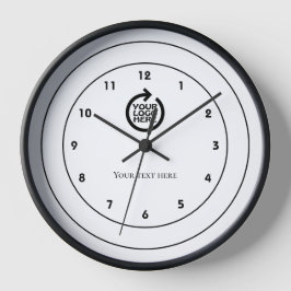 Reloj Logotipo de blanco negro personalizado