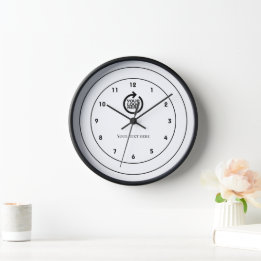 Reloj Logotipo de blanco negro personalizado