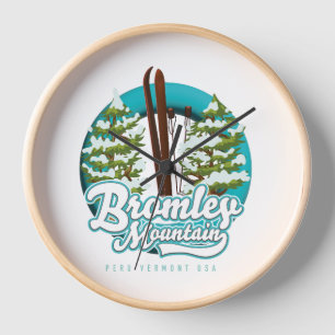 Reloj logotipo de Bromley Mountain Peru Vermont US Ski
