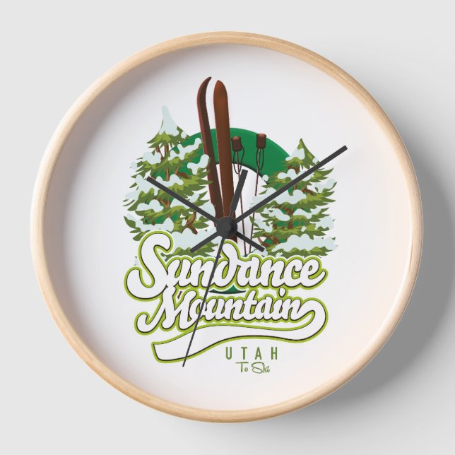 Reloj logotipo de esquí de Sundance Mountain Utah (Anverso)