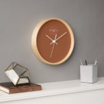 Reloj Logotipo de marca minimalista Monograma rosa Terra<br><div class="desc">Logotipo de marca minimalista Monograma rosa Terracota</div>