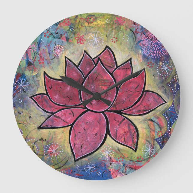 Reloj Lotus colorido y pacífico (Anverso)
