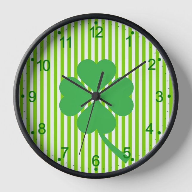 Reloj Lucky Four Leaf Shamrock Design-87906 (Anverso)
