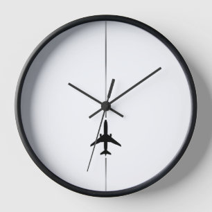 Reloj Madera de aviación minimalista enmarcada con gran