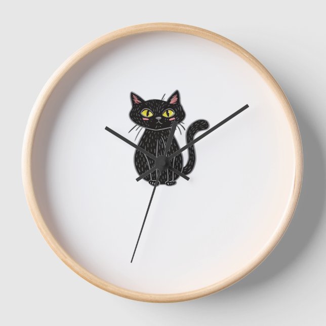 Reloj Magia de gato negro - Arte de gato de Halloween li (Anverso)