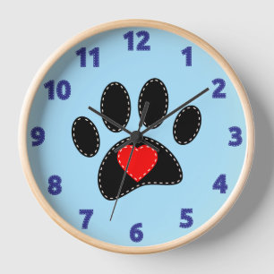 Reloj Mamá del perro dibujando azul