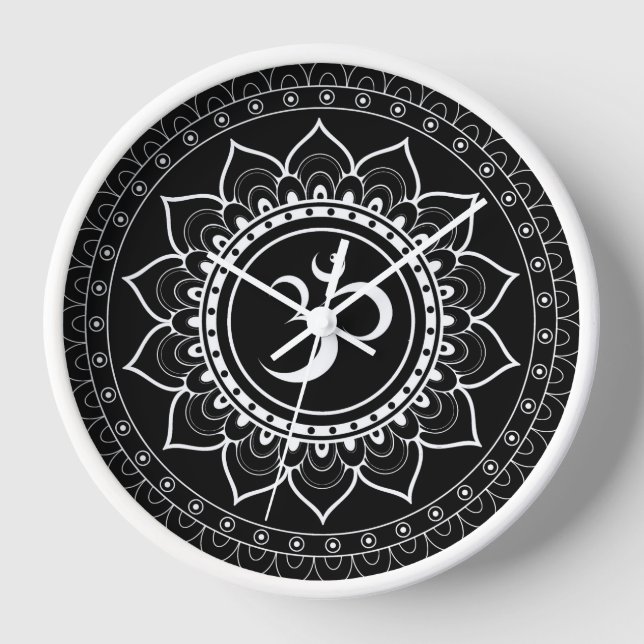 Reloj Mandalá Om Negro (Anverso)
