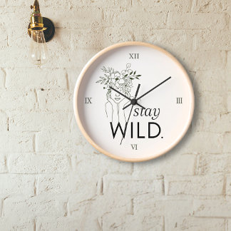 Reloj Mantente salvaje muralla floral de números romanos