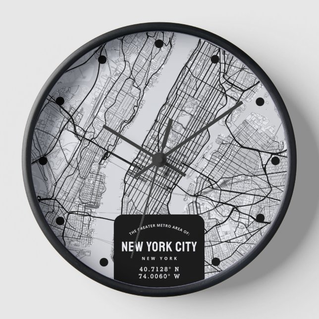 Reloj Mapa de Nueva York (Anverso)