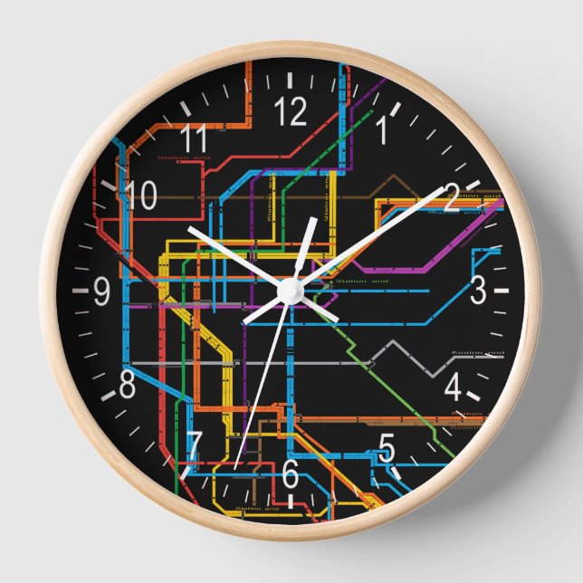 Reloj Mapa del metro de la ciudad (Anverso)
