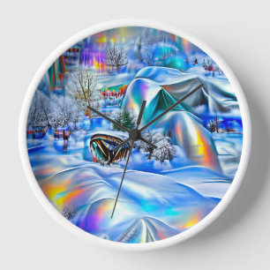 Reloj Maravilla surrealista de invierno con luces irland