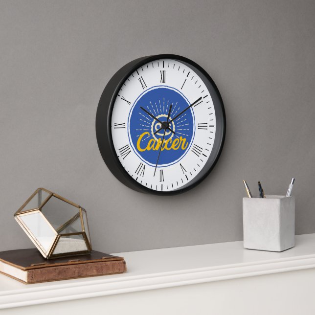 Reloj Marco de madera signo zodiacal de cáncer retro (Oficina)