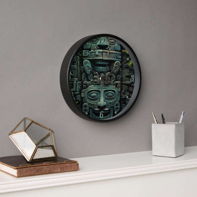 Reloj Marco redondo de madera negra (Oficina)