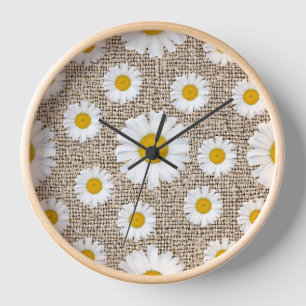 Reloj Margarita Rústica Arpillera - Floral de Casa de Ca