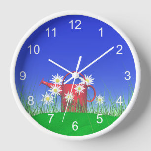 Reloj Margaritas y regadera roja