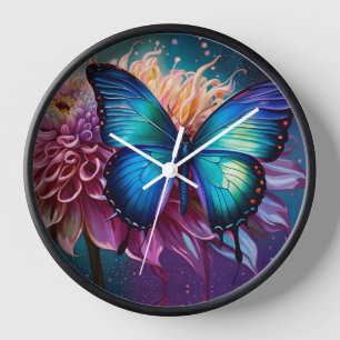 Reloj Mariposa azul y la Dalia
