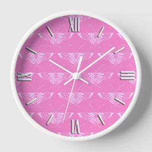 Reloj Mariposa Deco estilizada - rosa orquídea