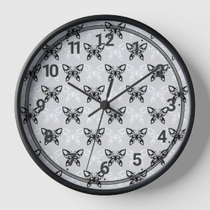 Reloj Mariposas blancas y negras