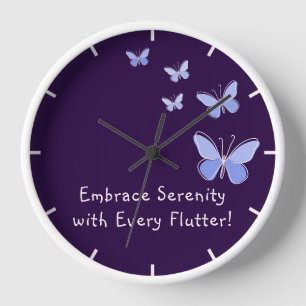 Reloj Mariposas caleidoscópicas azules moradas Motivacio
